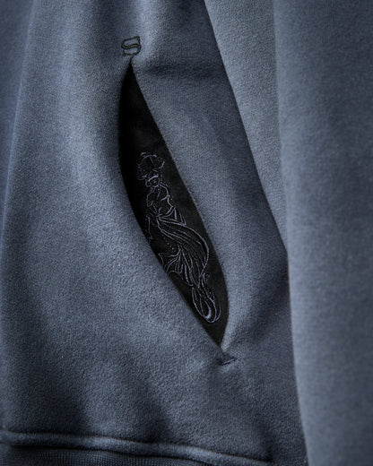 Woven LS Hoodie - Grape Blue