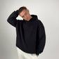 Woven LS Hoodie - Pure Black