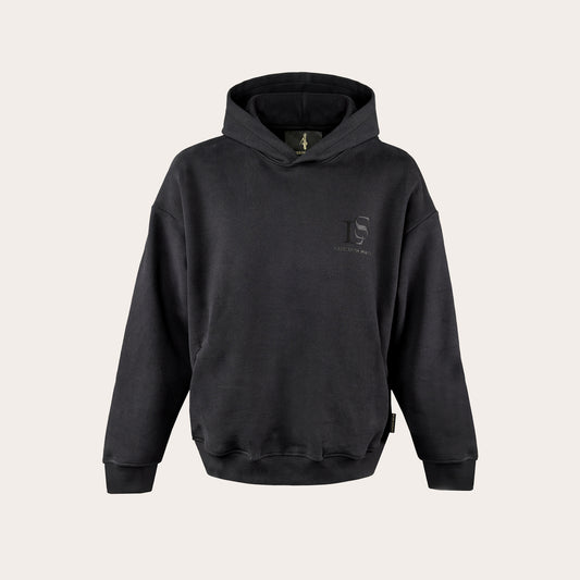 Woven LS Hoodie (Pure Black)